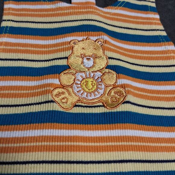 Care Bears Striped Halter Tank Top Cotton Blend Fun Playful Nostalgic Multicolor - Picture 3 of 8
